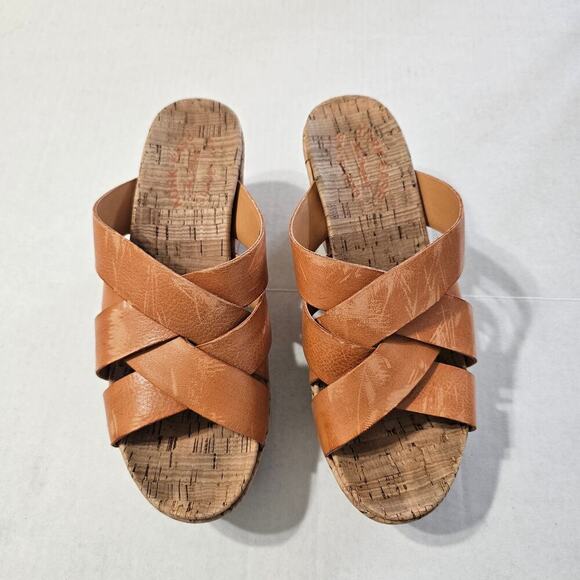 KORK-EASE Aria Wedge Sandal in Orange Leather Size 8 - Picture 3 of 9